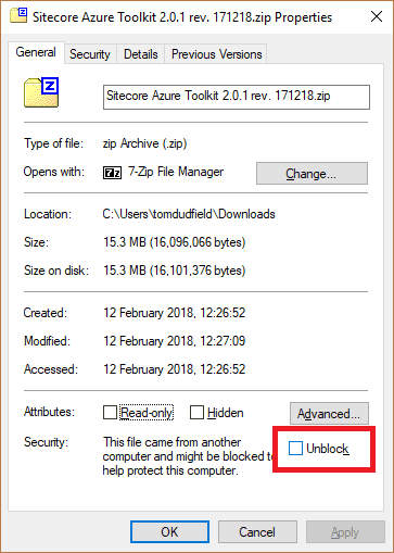 Unblock zip files